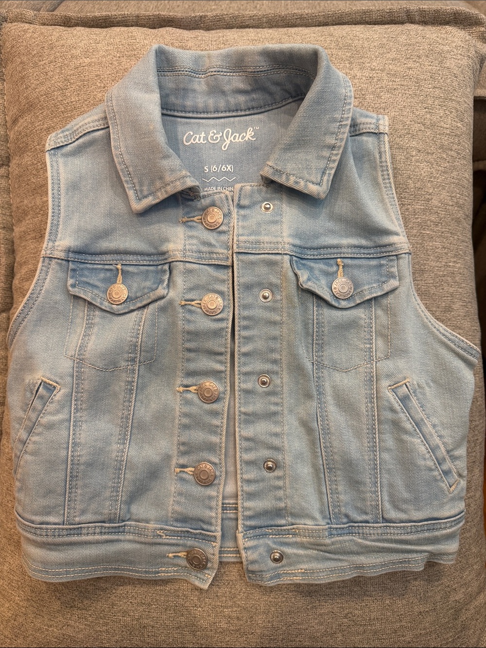 Cat & Jack Light Blue Denim Vest for Kids